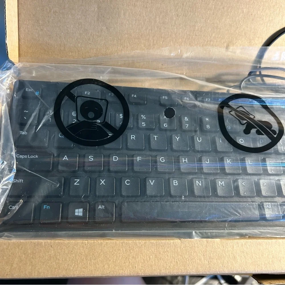 Dell Wired Slim Keyboard KB216-BK-US - Standard Desktop Multimedia USB - Black